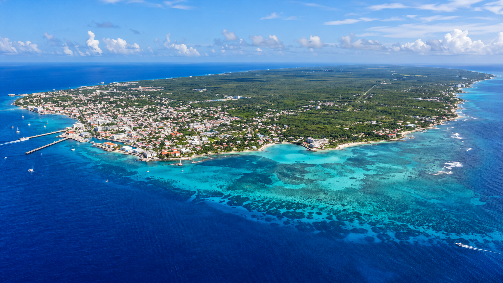 Vista aérea panorámica de Cozumel